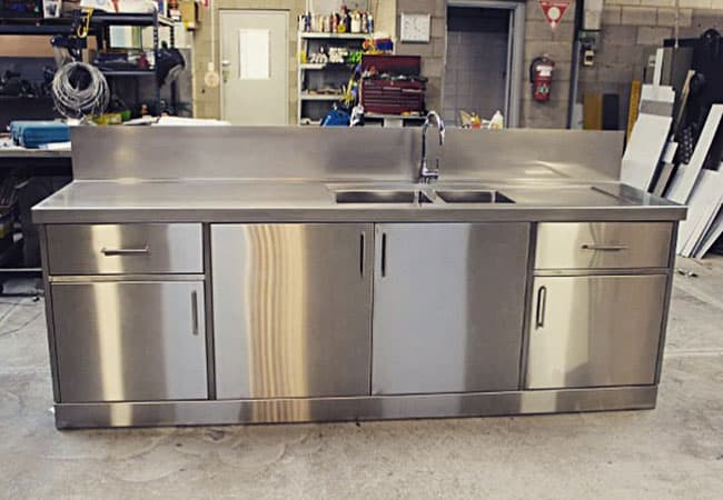 stainless steel bench